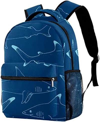 Mochilas bolsas de ombro de estudantes Backpacks da faculdade Mochilas casuais para homens, Multi Color Shark