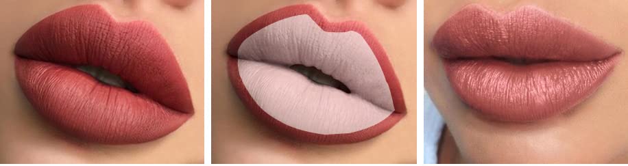 PAMO Lip Color 2+1 Definir batom de lips lipscoms fosco de lipstick de cor de lábios perolados