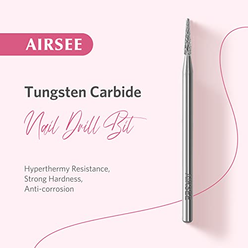 Airsee Portable Elétrica Puxa de unhas Efile Profissional para o gel de acrílico Bit de cutícula de ouro de gel Gold + Tungstênio para Máquina de Máquina de Máquina de Máquina de Manicure da Máquina de Manicure Efile Efile