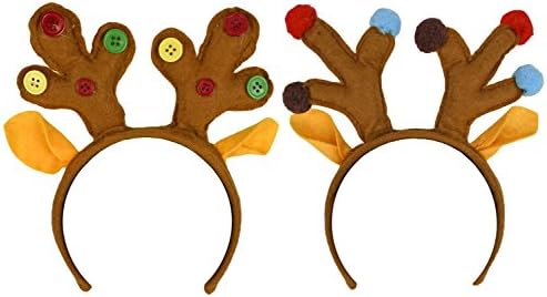 Conjunto de marcas de pato preto de 2 Antlers de rena com tema de Natal - de poliéster - perfeito para festas!