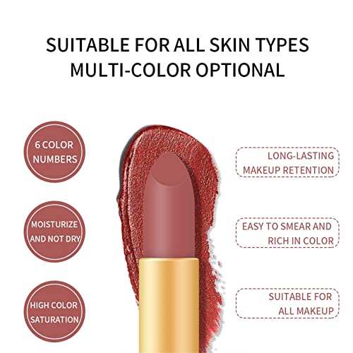Lips otários 6 cores de veludo batom liso duradouro e não bastão de copo nude presente de maquiagem lábio para meninas e mulheres