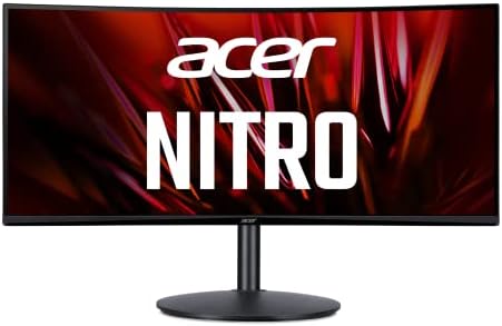 Acer Nitro 34 QHD 3440 X 1440 1500R Monitor de jogos para PC curvo | AMD FreeSync Premium | 165Hz Refresh | 1ms | Zeroframe