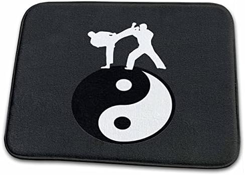 3drose karate yin -yang sinal com homens treinando, preto e ... - tapetes de banheiro banheiro tapetes