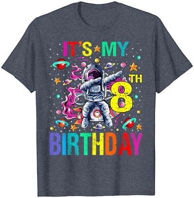Crianças é minha camiseta espacial de 8º aniversário de astronauta