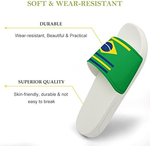 Sandálias de bandeira brasileira não deslizam chinelos de dedo do pé para massagem banho de chuveiro