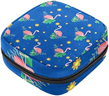 Bolsa de maquiagem azul flamingo, bolsa de cosméticos, bolsa de higieness portátil para mulheres e meninas