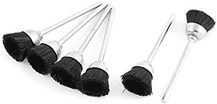 X-Dree Black Nylon Bristle Copo Bristas de polimento Ferramentas de buffing de limpeza de jóias 6pcs (novo nylon preto Lon0167 apresentava