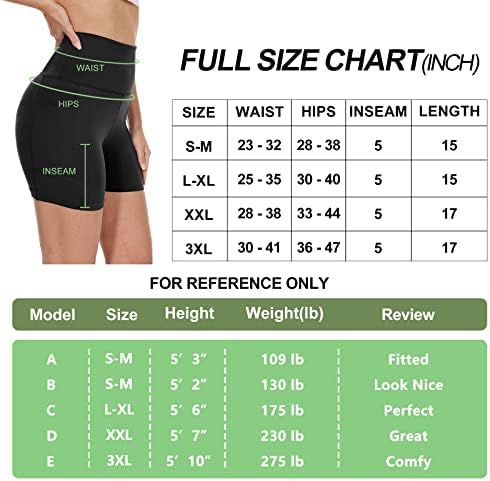 OBFUN TRABALHO SHORTS para mulheres 2 pacote 5 /8 Tummy Control Biker shorts com bolsos na cintura alta para ciclismo de ginástica de ioga