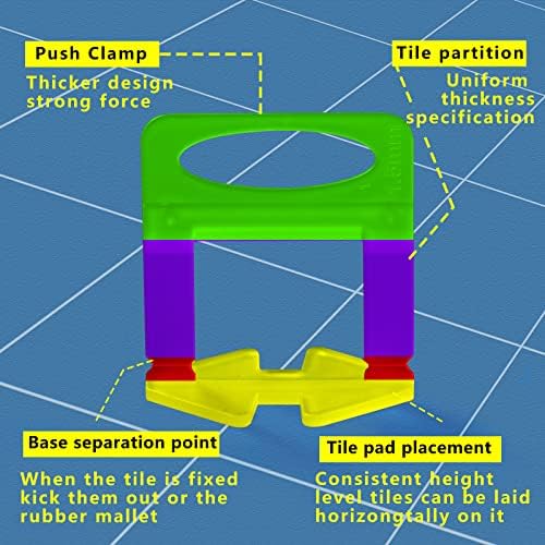 Sistema de nivelamento de ladrilhos 1/16 Espaçadores Clipes de nivelador de ladrilhos Spacers de nível de ladrilho DIY PCs 2000 para