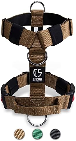 TSPRO Tactical Dog Vest Curness com alça de 1,5 polegada de largura Grade militar forte acolchoado cães grossos