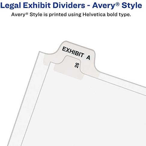 Avery Avery Avery LGL Bottom Tab Divishers, 27-TAB, Anexo A-Z, tamanho da letra, branco, 27 por conjunto