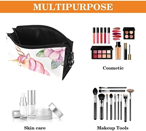 Tbouobt Cosmetic Bag for Women, Bolsas de maquiagem Bolsa de higiene pessoal espaçosa Gift, Flor Artística Unicórnio