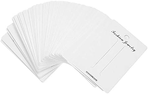 BlueCell 100pcs cor branca cor retangular de papel arcos de cabelo de cabelos cartões de exibição