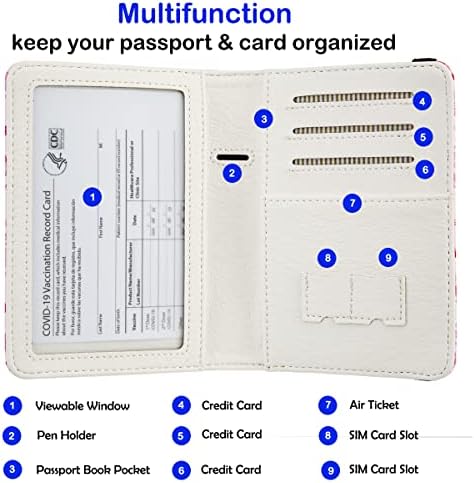 Passaporte e portador de cartões de cartas de vacina Titular de passaporte com carteira de carteira de cartas de vacina Protetor