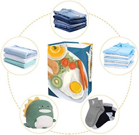 Inomer Rich Nutrition Breakfast 300D Oxford PVC Roupas à prova d'água cesto de roupa grande para cobertores Toys de roupas no quarto
