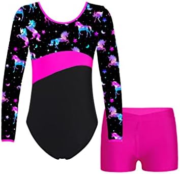 Haitryli Kids Girls One Piece Dancewear com shorts Sport Roupe