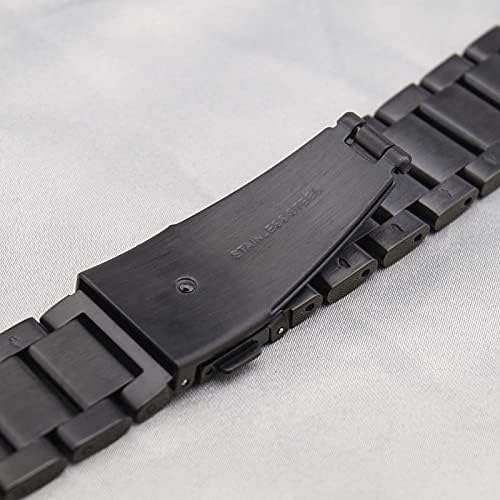 Black/Silver Sport Wristwatch Banda de substituição ajustável compatível com aço inoxidável com carga 4/Carga 4 SE/Carga