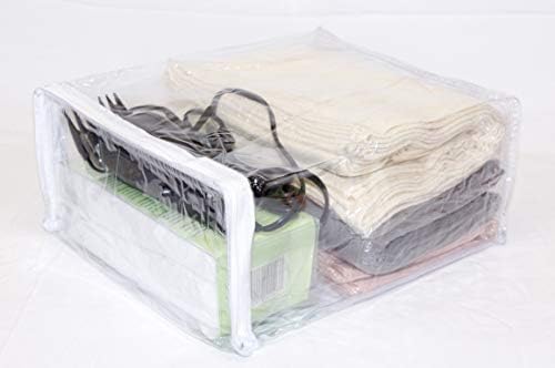 Sacos de armazenamento de vinil transparentes de 10 pacote 9 x 11 x 5 polegadas com zíper e bolso de exibição de 7,5