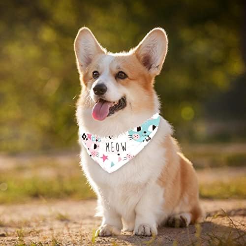 2 embalagem de cachorro pequeno bandana quadrada lenço de lenço de lenço de lenço resfriamento tecido durável impressão única ajuste