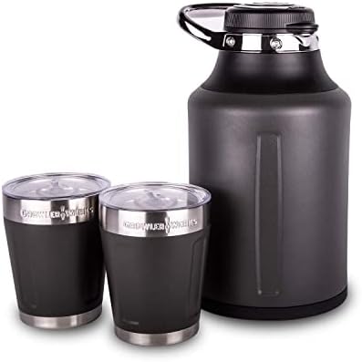 Growler de aço inoxidável de elemento Growlerwerks-isolados de vácuo de parede dupla para bebidas frias o dia todo-cerveja, Seltzer,