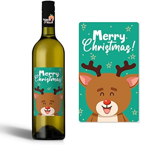 Rótulo de garrafa de vinho de Natal - Feliz Natal - Natal para o Papai Noel Secreto - Labelada Festiva - Para Colega -