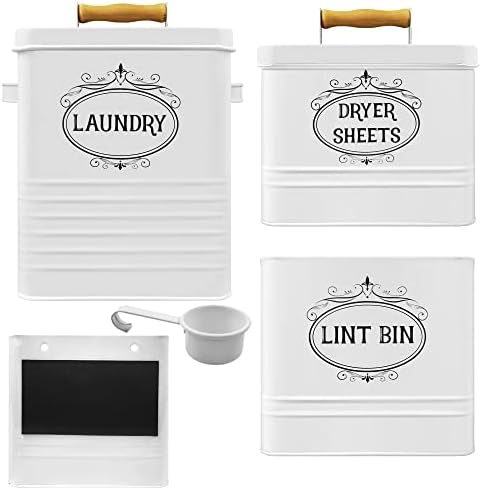 L.J. Manor Magnetic Bin Bin para lavanderia - Suporte de lençol de secador e porta do detergente para lavanderia com