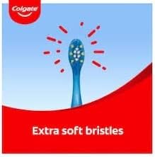 Escova de dentes azul colgate para crianças com copo de sucção, crianças de 2 a 5 anos, pacote extra macio - de 2