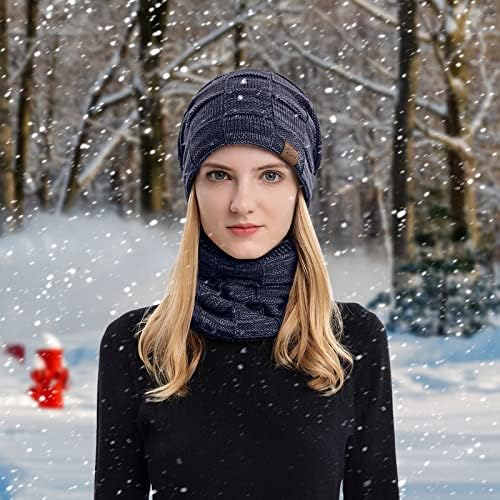 Masculino feminino knit gorro de chapéu de inverno para um chapéu quente de chapéu adulto inverno lenço de vento