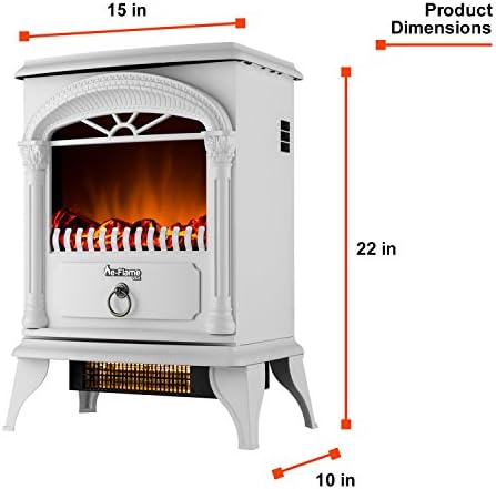 E-FLAME USA HAMILTON Indoor Compact Feestanding Electric Weerplace Space Heater-Chama realista de queima de madeira 3D
