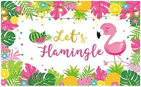 Funnytree Flamingo Birthday Birthday Bornop para a festa Tropical de verão Let's Flamingle Photography Background Pool Aloha