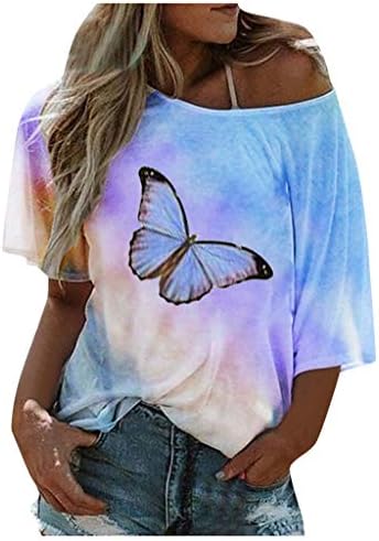 Camisetas para mulheres verão 2023 Pescoço quadrado Sweothirtshirts da moda Casual Trendy Impresso Shorn