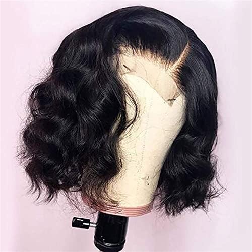 Peruca de cabelo xzgden peruca curta perucas compatíveis com mulheres onda 13x4 lace wig frontal com cabelos de bebê cabelos virgens brasilões 1b 150% densidade