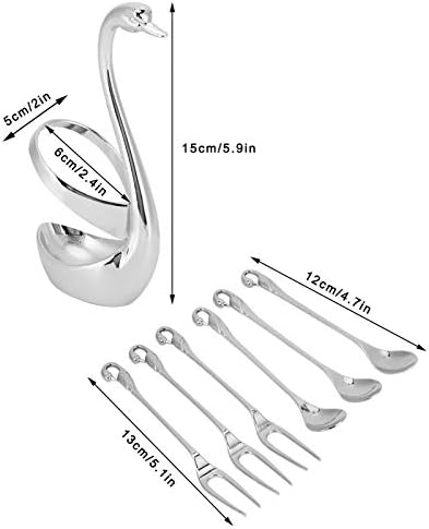 7pcs/set multifuncionais ligas de liga de zinco para cisne swan shape tabela de utensílios de mesa do garfo com 3 colheres 3 Forks