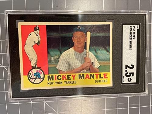 1960 Topps 350 Mickey Mantle New York Yankees Baseball Card SGC 2.5 Good+ - Cartões de beisebol com lajes
