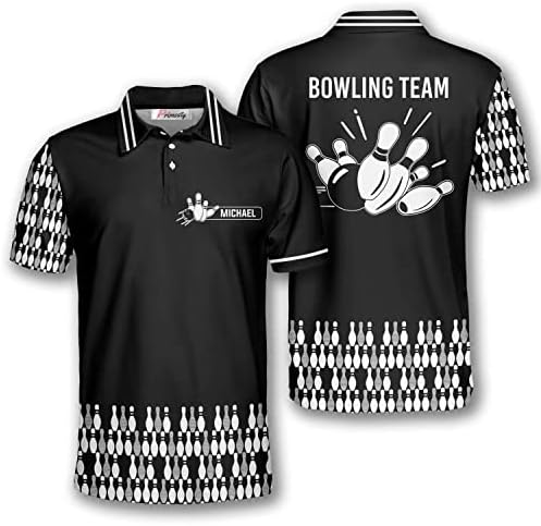 Camisas de boliche personalizadas para homens, camisas de boliche personalizadas com nome e nome da equipe, camisas de pólo de boliche personalizado