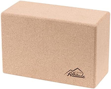 Cork de bloco de ioga de alta altitude - 8,6 x 4 x 5,8 polegadas Block Aid para um trecho mais profundo - ajustável para ajustar
