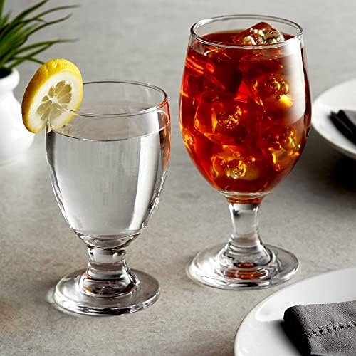 Goblet de vidro - Conjunto de 12-10,5 oz - Copos de chá gelado, coquetéis de água, lava -louças, para uso comercial