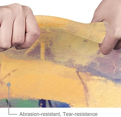 6mm de tapete de ioga extra grosso, arte abstrata de pintura a óleo azul veleiro impressão impressão ecológica TPE