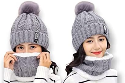Mulheres Captas de inverno Caps Caps de lã de lã quente Pom chapéu de pom chapéu 2 PCs.