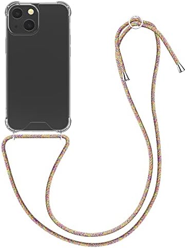 Caixa crossbody kwmobile compatível com Apple iphone 13 mini capa - tampa de telefone transparente tpu c/cordão de cordão de