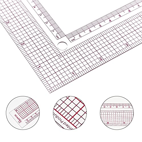 Régua de curva francesa Kearing, régua de costura de plástico de 8 polegadas e 12 polegadas para fabricação de padrões, 2
