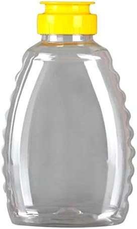 Jarra de mel com céu - garrafas de mel de plástico transparente e dispensador de recipiente de mel com tampa e vedação