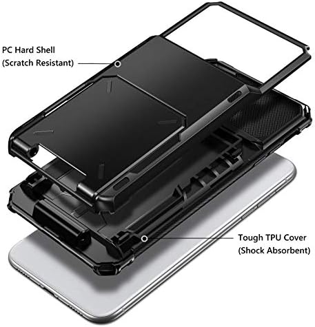 Vofolen para iPhone 11 Pro Case Cartet com porta de crédito de 4 cards Slot Slot Flip Porta de bolso oculto Anti-arranha-camada