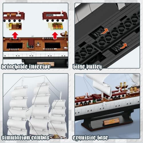 JMBRICKLAYER MODELOS KITS DE EMBUTAMENTO DE NAVIOS, brinquedos de construção de modelos de navios, conjunto de modelos de navios