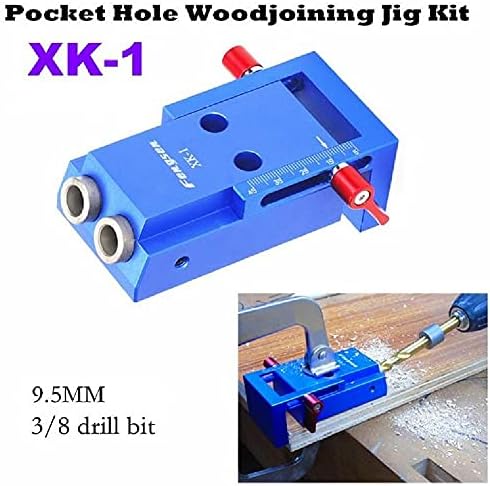 Mookeenona 1 Definir xk-1 bolso gabinete kit de broca de bits de madeira guia oblíqua Guia de broca de madeira