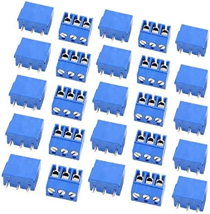 X-Dree 25pcs reto 5 mm PCB PCB PARA PROFUNDO CONELHADOS TERMINAIS DE BLOCO BLUZ (Connettori por Morsettiera A Vite A Bordo