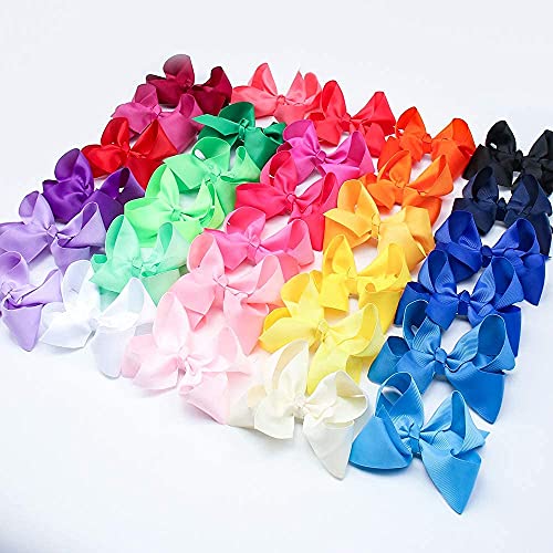 Oooleer 30 cores 4 polegadas Cabelo CLIPS GROSGINA GROSGRINA BOWS CABE