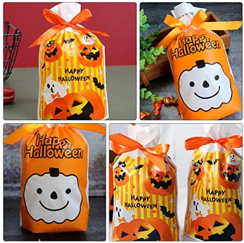 Cabilock Snack Baggies 50 PCs Halloween Sacos de cordão de Halloween Goodie Bags Sacos de truque ou tratamento de festas
