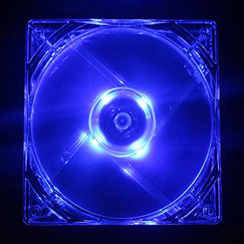 SDFGH PC Computador CPU Ventilador de resfriamento de 80 mm com luz LED azul 8025 8cm silencioso 12V LED Chassi luminoso