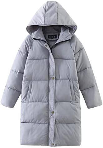 Jackets de mangas compridas Ladies Winter Cotton Ancelador túnica com capuz de cor sólida y2k aconchegante com bolsos